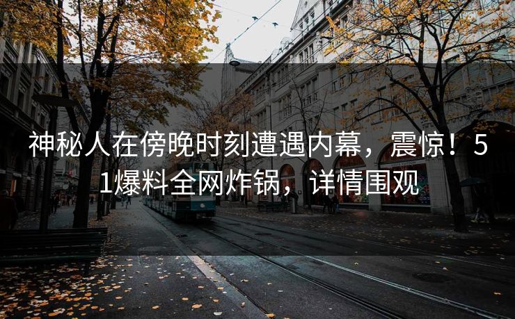 神秘人在傍晚时刻遭遇内幕，震惊！51爆料全网炸锅，详情围观
