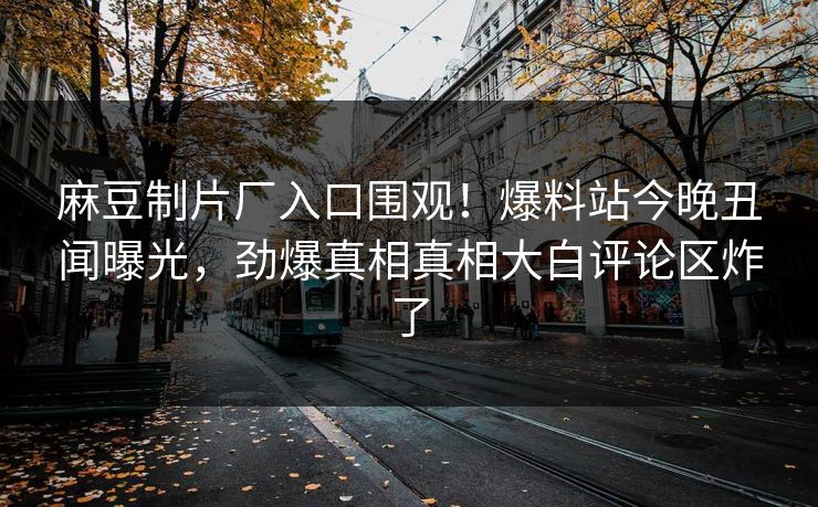 麻豆制片厂入口围观！爆料站今晚丑闻曝光，劲爆真相真相大白评论区炸了
